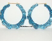 2 1/2" Swarovski Two-Color Blue Jean Bamboo Earrings