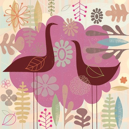 Lovebirds... limited edition giclee print