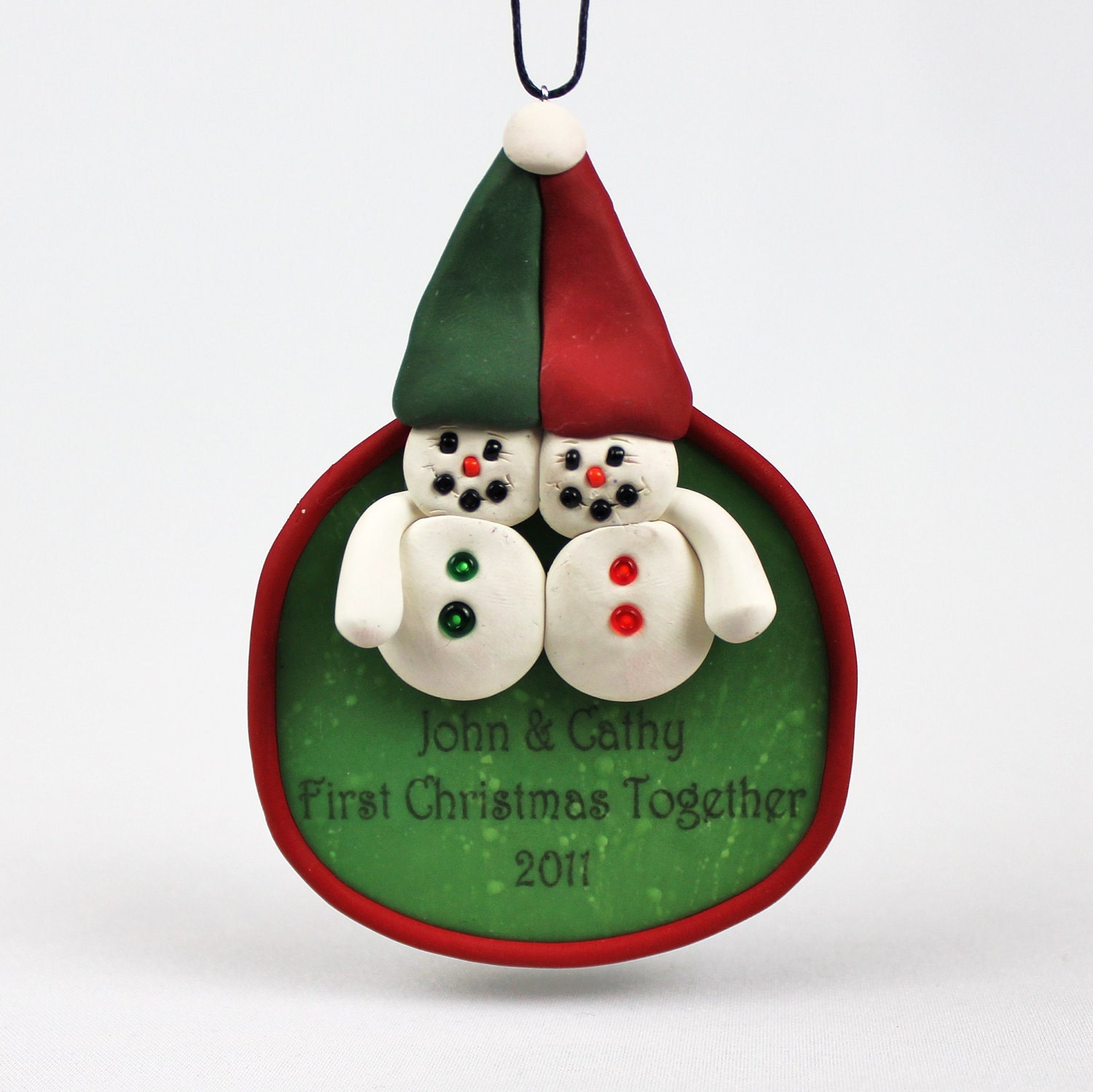 Personalized Snowman Couple's Christmas Ornament