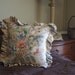 tan floral pillow cover /w ruffle