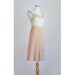 RESERVED / SALE / Peach Silk Chiffon Flare Skirt / Upcycled Summer Fashion / Metallic Gold Stripes with Brown, Beige and Salmon