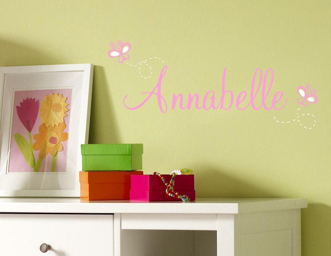 Personalized girls name Butterflies -Vinyl Lettering wall words graphics Home decor itswritteninvinyl