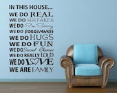 In This House -Vinyl Lettering custom removable decal  family wall art  words graphics Home decor itswritteninvinyl