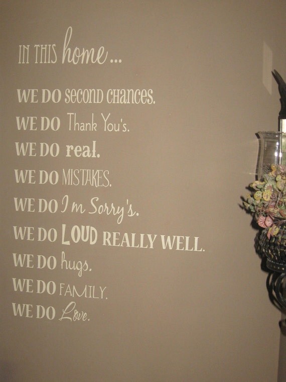 In This Home 48 x 32 -Vinyl Lettering decal wall words graphics Home decor itswritteninvinyl