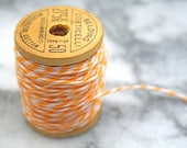 Bakers twine, lemon yellow.  Twinery baker's twine in Lemondrop bright yellow.  10 yds on a vintage spool. - CraftyClementines