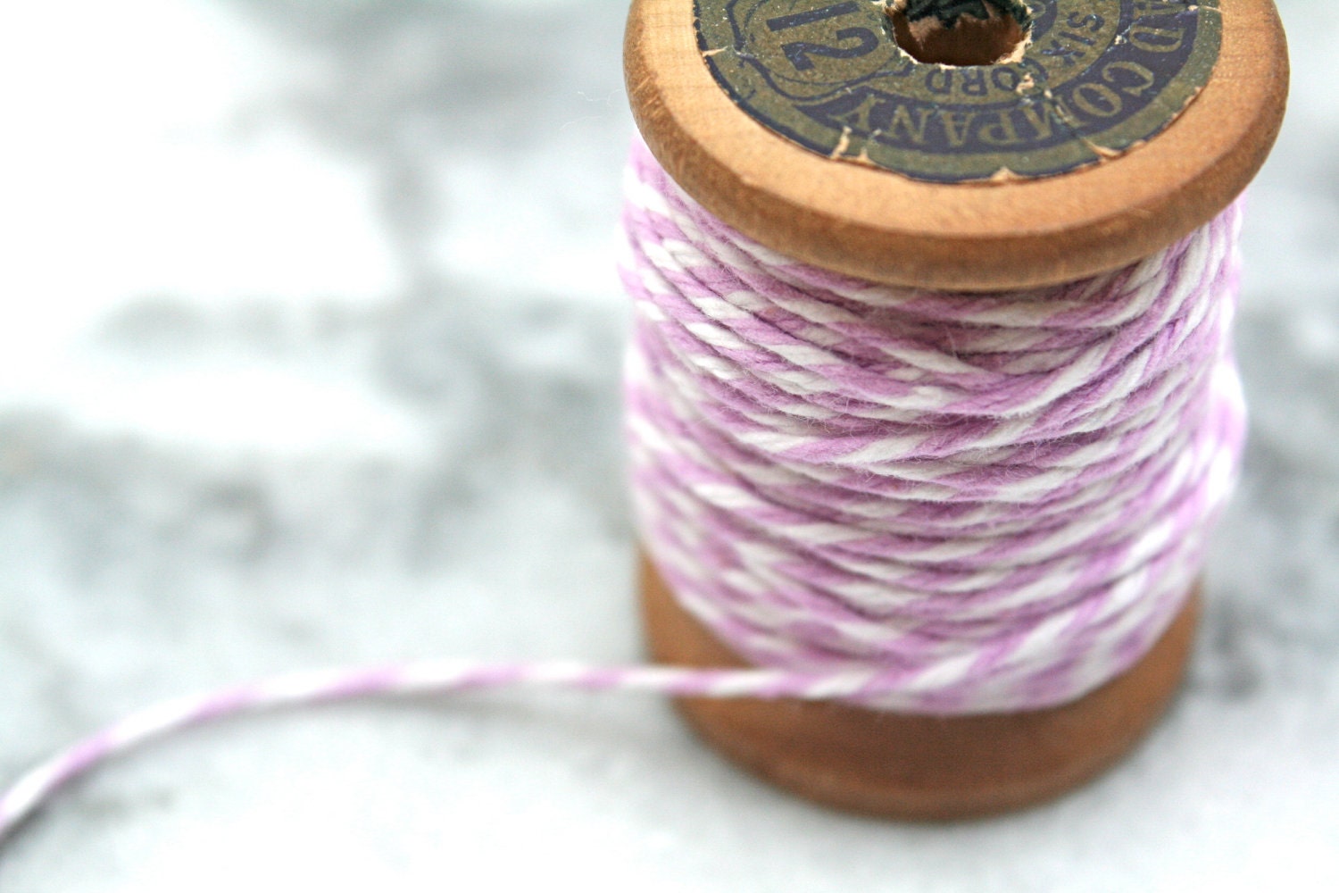 Bakers twine, light purple.  Twinery baker's twine in Orchid light purple.  10 yds on a vintage spool.