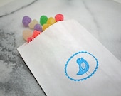 Baby shower candy bags, kraft favor bags, candy buffet bags.  Set of 25.  Assorted baby designs in bright blue.