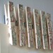 Decorative wooden clothespin magnets, set of 6 - Vintage map design