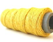 Hemp Twine, Yellow - Unpolished Sunshine Yellow Hemp Yarn, 1mm, 100ft Spool - hempCRAFT