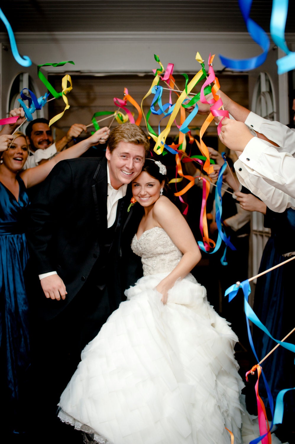 50 Wedding Wands Lace Ribbon Bells Streamers Birthday Party Gold Silver