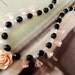 Black and pink Necklace, Feminine pretty, pink glass cones, czech glass beads, Resin Flower.