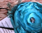 Blue Rhinestone  Flower Head band Children to Adult