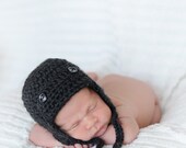 Custom Aviator Boy Hat Charcoal Grey