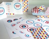 DIY Party Printables: Polka Dot Pool Party or Birthday (Editable Text) (INSTANT DOWNLOAD)