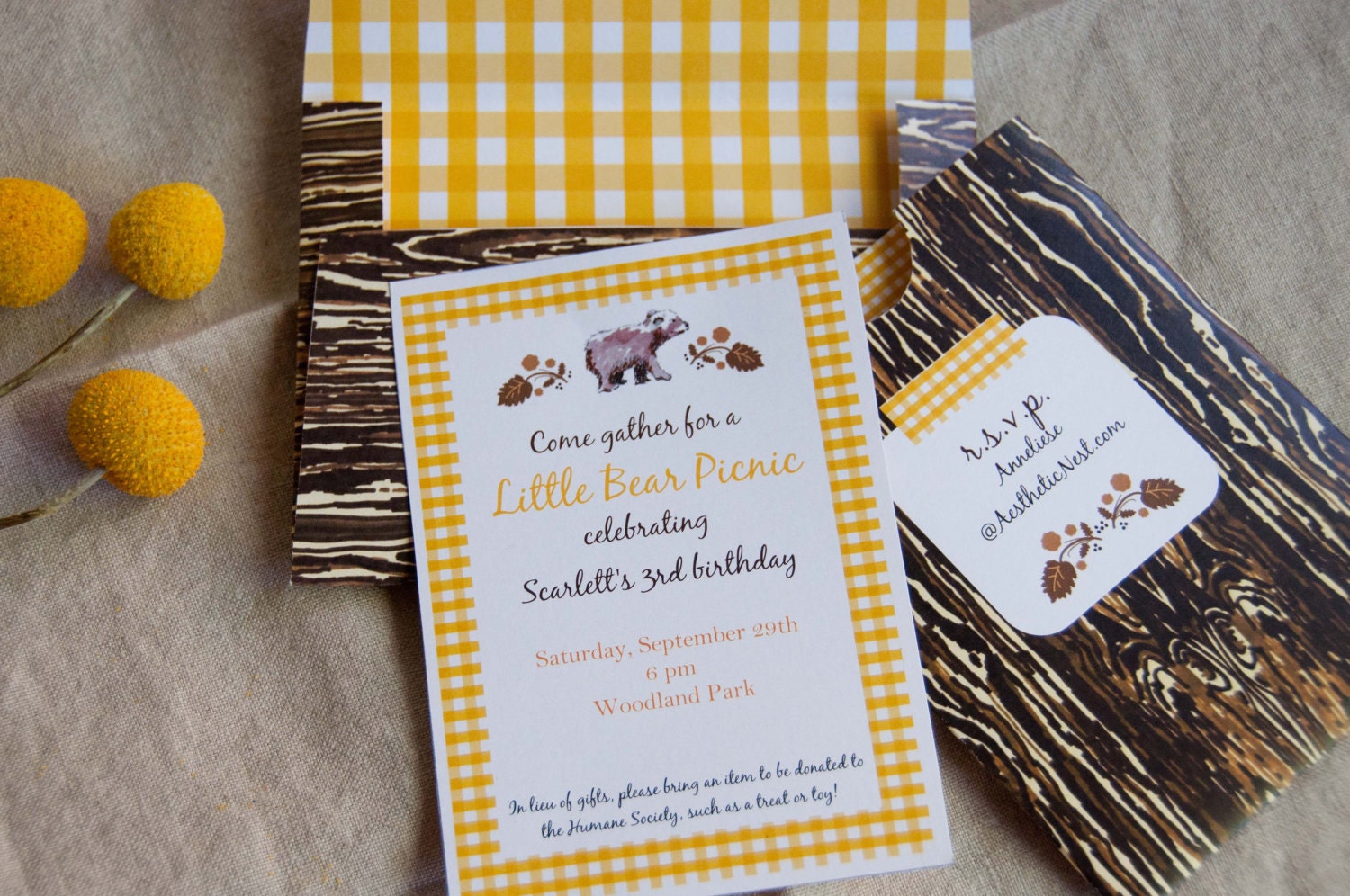 Little Bear Picnic Party: Party Printables (Editable Text) with Invitation, Toppers, Bunting and More (PDF INSTANT DOWNLOAD)