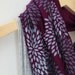 INFINITY SCARF - Chunky - Screen Printed - Gray Flowers on Plum - Little Minnow Scarves