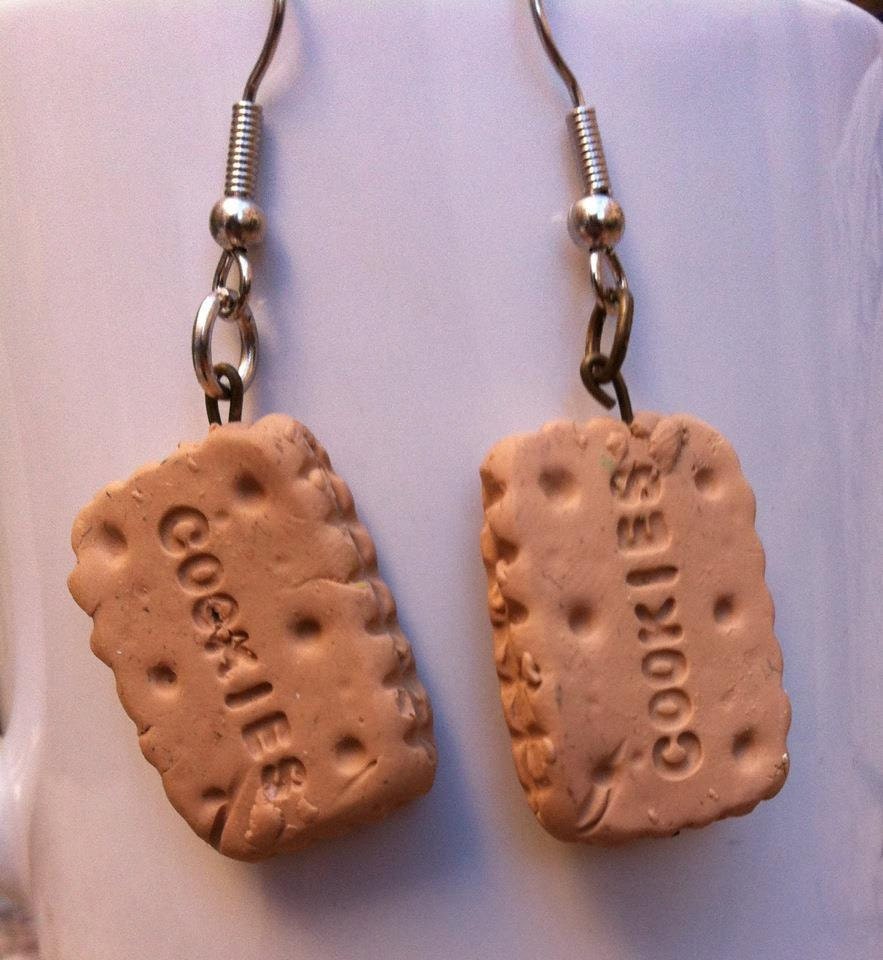 kawaii polymer clay cookies earrings