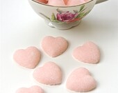 Pink Sugar Hearts for Tea Parties, Champagne Toasts, Favors, Coffee, Tea, Berries, Cider, Lemonade