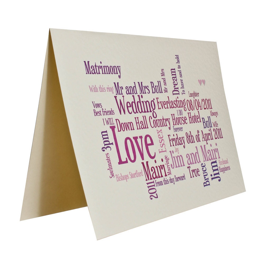 Personalised, Custom Wedding  or Anniversary Greetings Card - Valentine's Day
