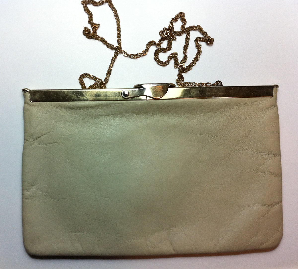 Dr Who's Ood: Upcycled hand painted vintage leather Etra clutch purse