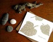 Thank You Cards - Screenprinted Set of Woodland Leaves