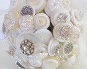 Crystal Wedding Button Bouquet,  Alternative, Non traditional, Hollywood Glam style