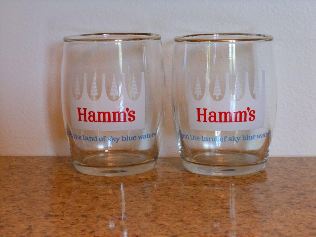 vintage hamms beer glasses
