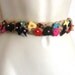 Vintage Jute Cinch Belt with Multicolored wood whimsical pieces Cream Cinch Belt...Price slashed by 50%