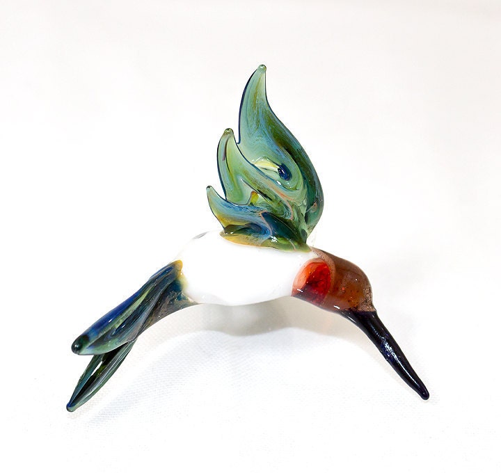 Ruby Throat Large Hummingbird Lampwork Ornament