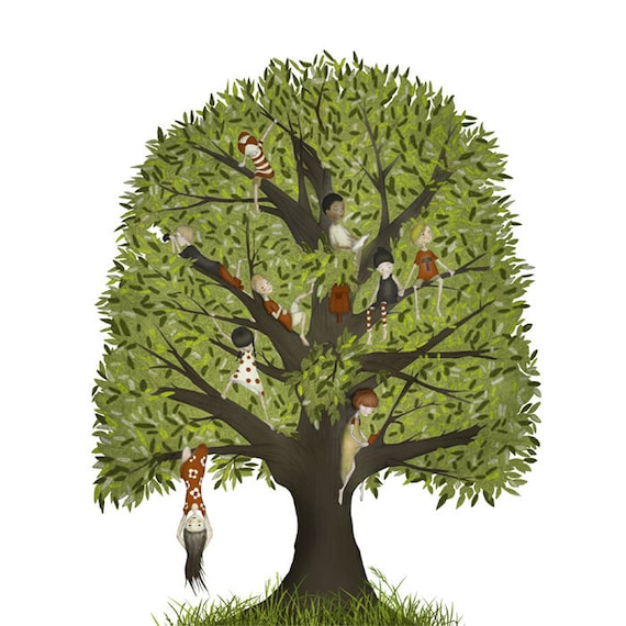 The climbing tree - Largest size (A3, 11.7" x 16.5")