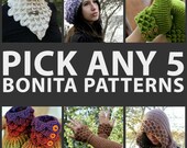 Crochet PATTERN Any 5 Bonita Patterns Bundle - Crochet Patterns PDF - Permission to Sell Finished Producs