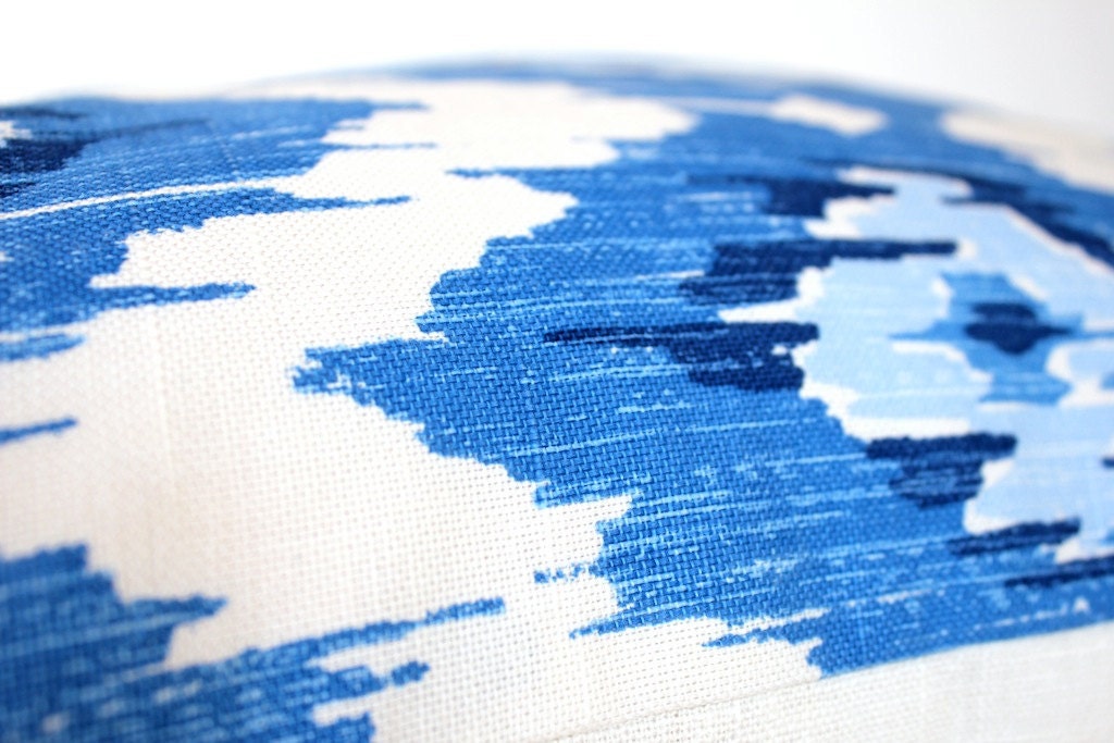 Ikat Modern Decorative Designer Pillow Cover 18 New Blue Navy White blueberry sky diamonds Throw Cushion suzani print quinn modern spa