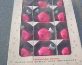 Vintage Red Shiny Brite Glass Christmas Tree Ornaments In Original Box