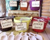 Candy Bar - Set of 6 - Hand Painted Wood Baskets - Perfect for your  Fall Wedding Centerpieces, Flower Girl Baskets - YOUR COLOR SCHEME