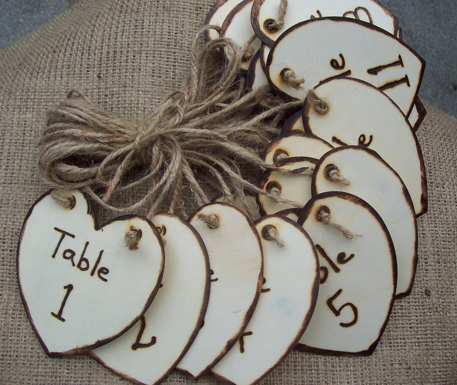 Rustic Heart Table Numbers for your Wedding - GoRustic Designs