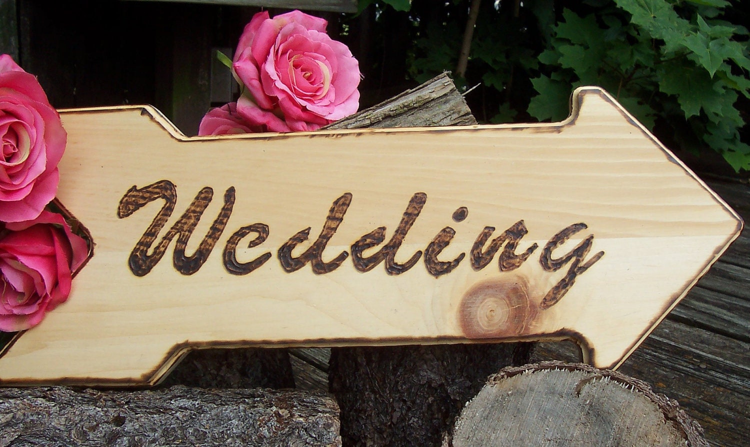 Large  Rustic Directional Sign for your Reception or Wedding
