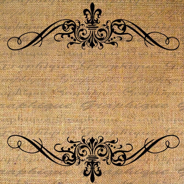 Ornate FRAME Digital Collage Sheet Download Burlap Fabric Transfer Blank Inside to Iron On Pillows Totes Tea Towels No. 3415