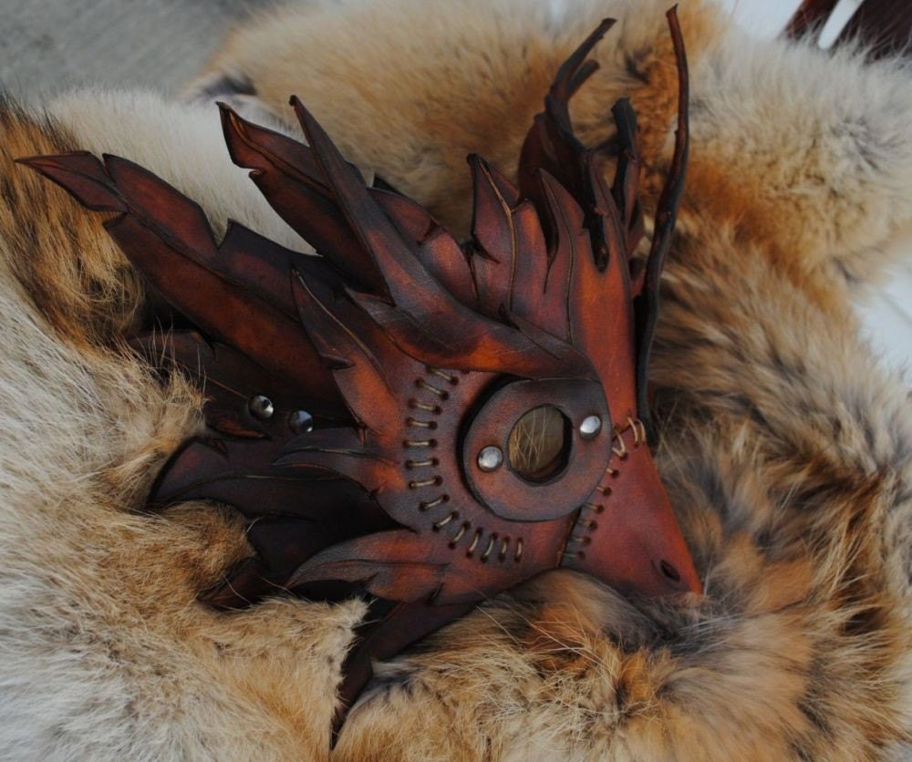 Spliced Owl Leather Mask