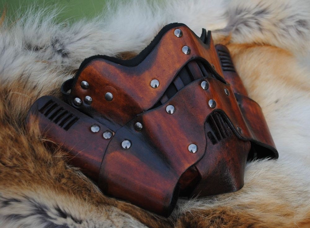 Leather Steampunk Trooper Motorcycle Mask