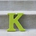 Lime Green Uppercase Letter K - 8" Tall - Initial - Nursery Decor