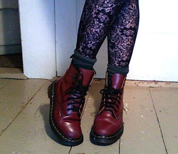 maroon canvas doc martens