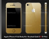iPhone 4 Gold (Metal Series) Full Body Skin Kit