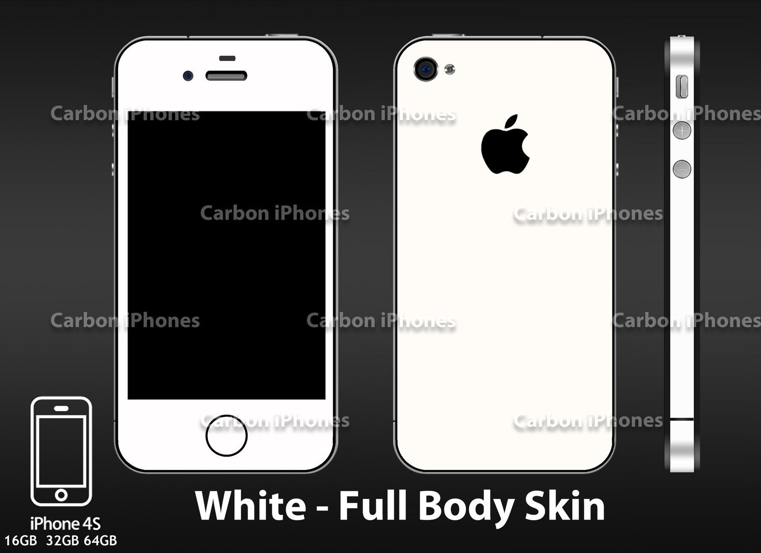 IPhone 4S White (Color Series) Full Body SKIN (Decal) Kit