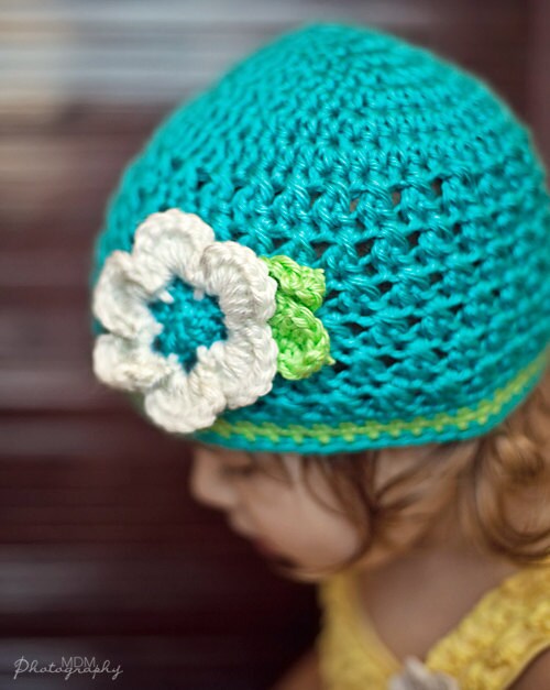 Textured Baby Beanie, Turquoise Lime Beanie, Flower Girl Beanie, MADE TO ORDER, Size Newborn to 3 Years