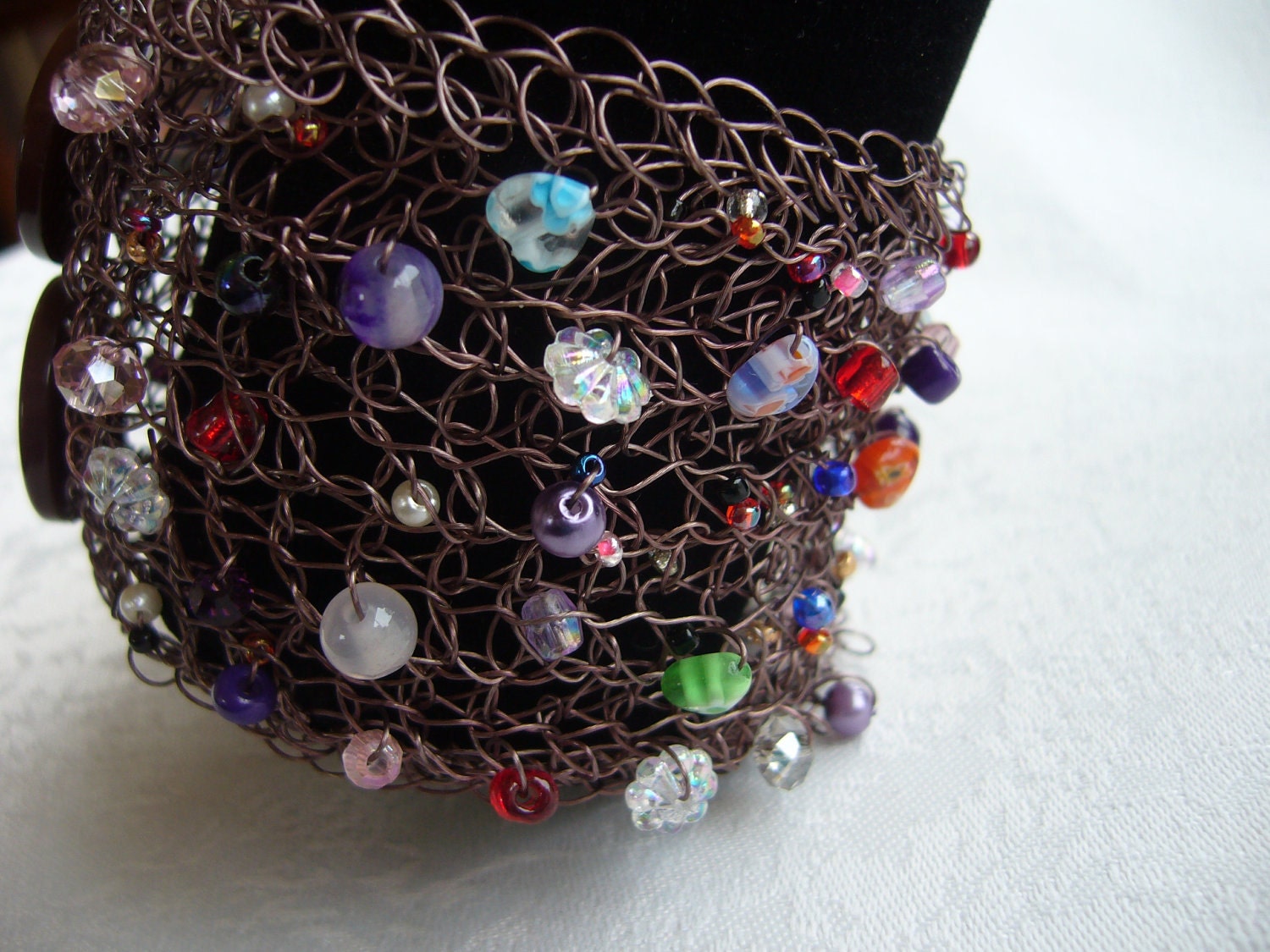 Crochet beaded bracelet/cuff