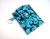 iPod Cell Phone Cozy- Teal and Brown Damask