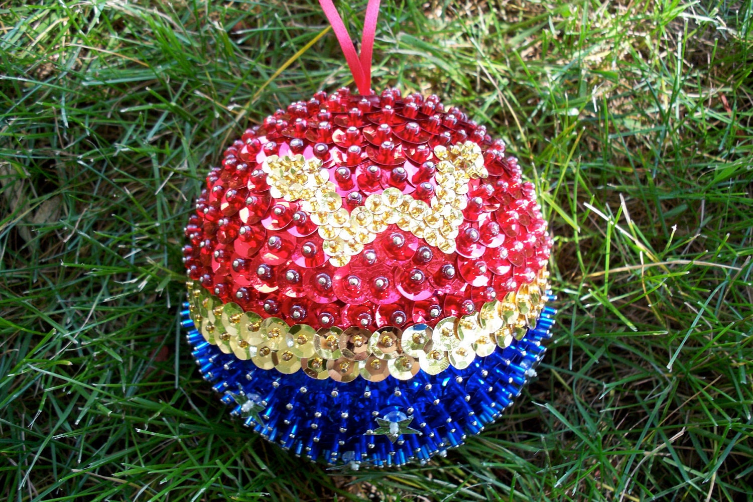 Wonder Woman Sequin Bead Ornament