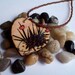 I'm Stuck On You Beaded Wood Burned Pendant Necklace