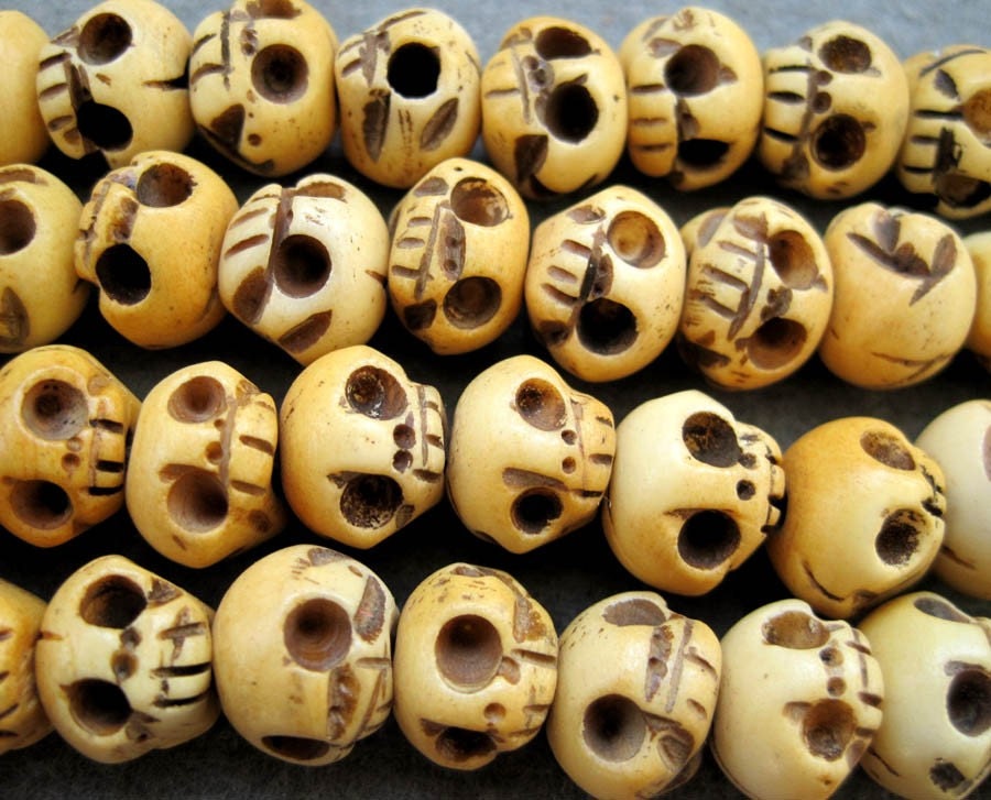 108 Ox Bone Skull Beads Tibetan Buddhist Prayer Mala Necklace ZZ080