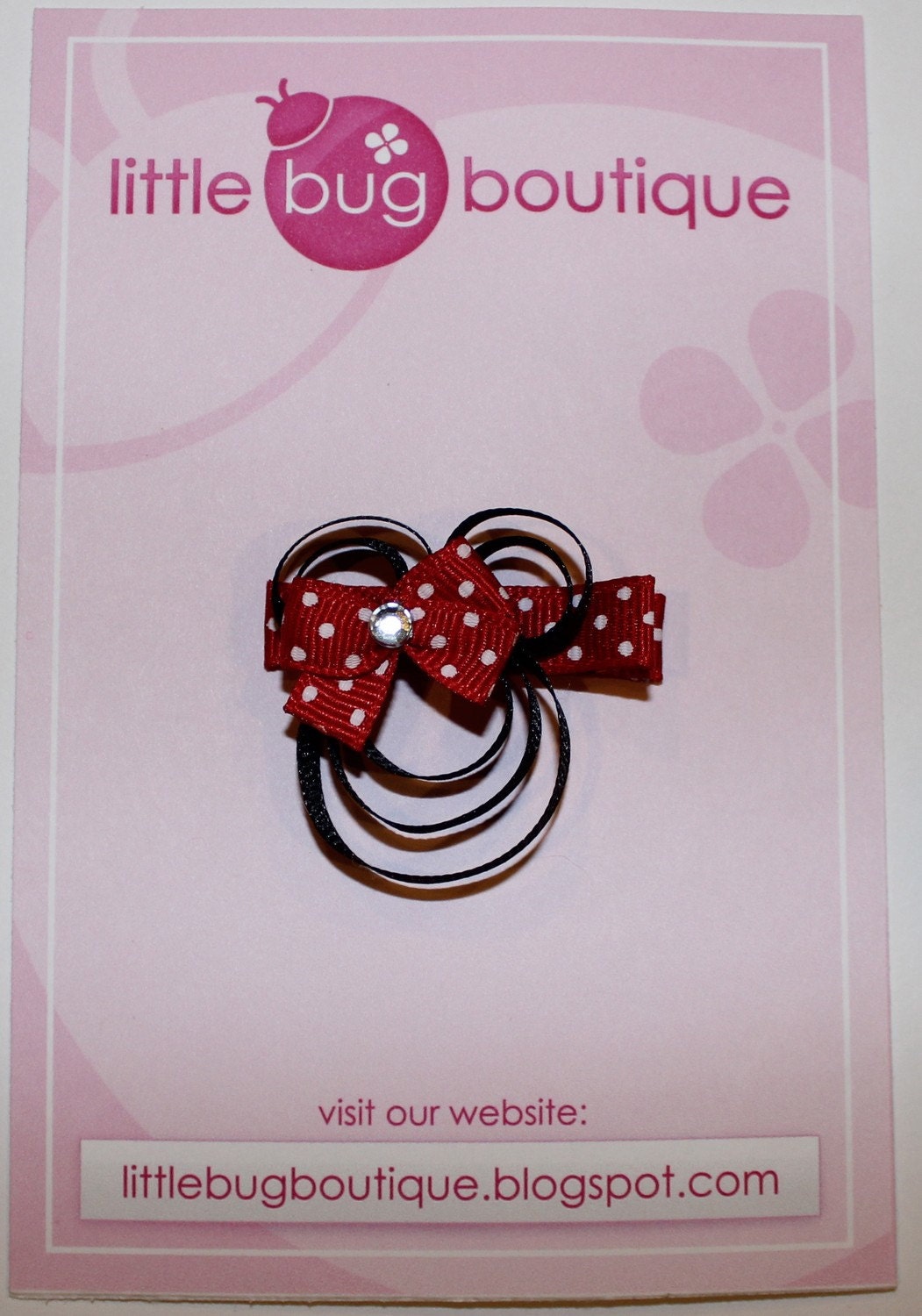 MINNIE MOUSE Red Dot Bow Disney Inspired Princess Hair Clip Bow